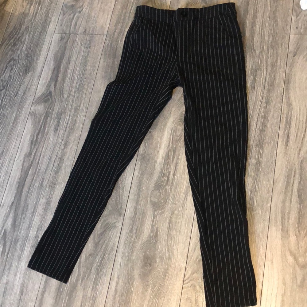 Black striped skinny pants size small